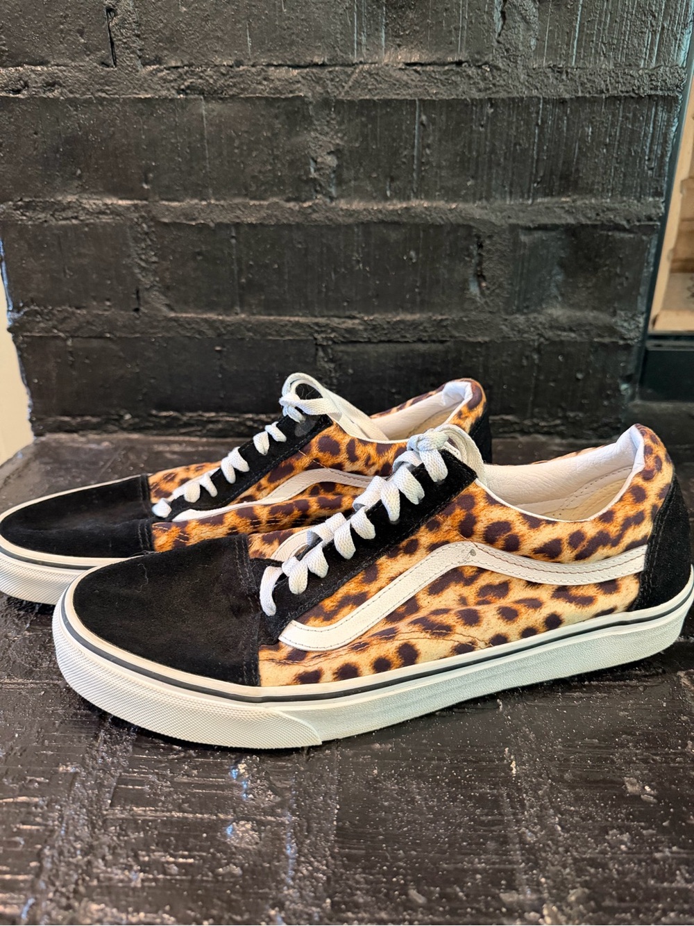 Vans Leopard Print Old Skool Sneakers - Black/Leopard